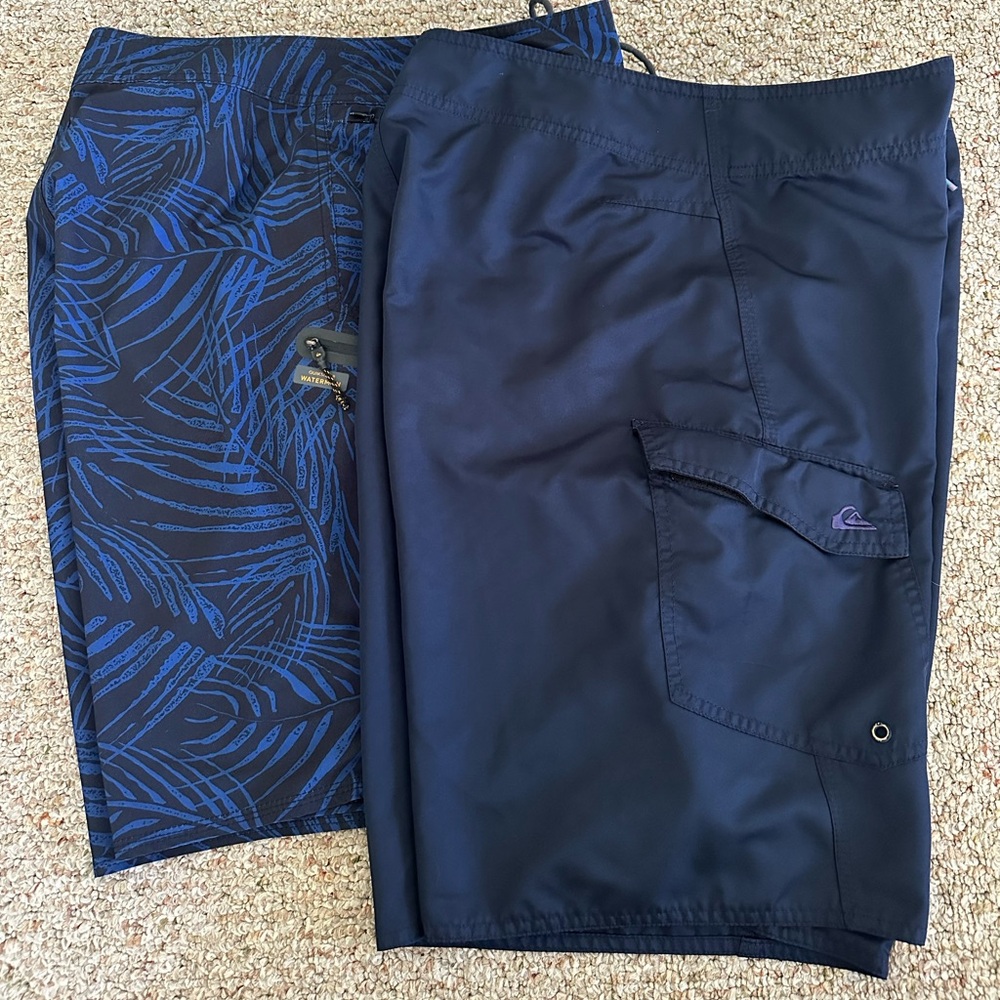 Bundle of 2 mens size 36 Quiksilver board shorts